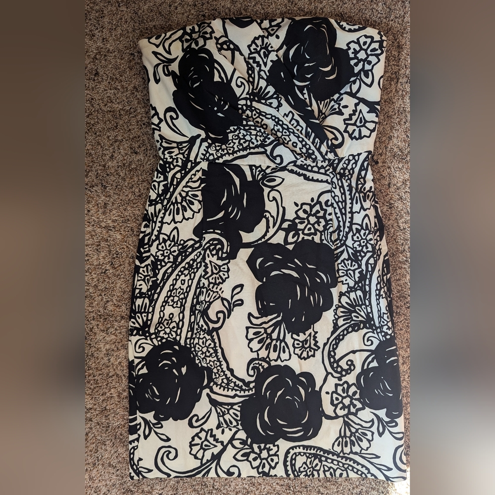 Floral Strapless Dress - White House Black Market